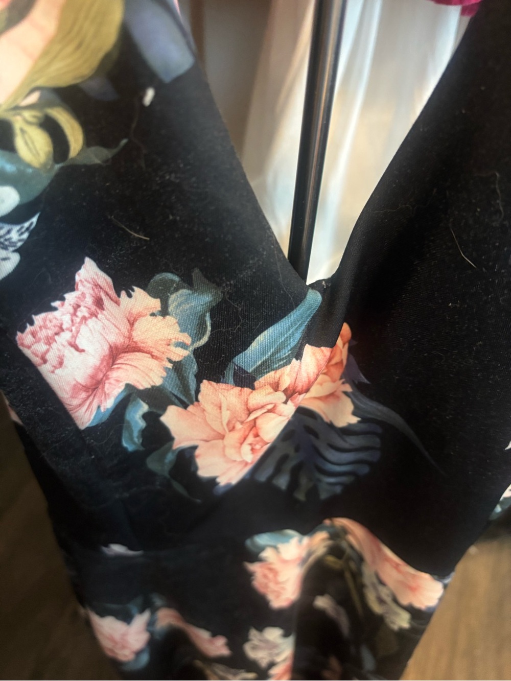 Floral V-Neck Black Women's dress 👗